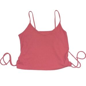 Women’s Me to We Essentials Pink Ribbed Tank Top Large